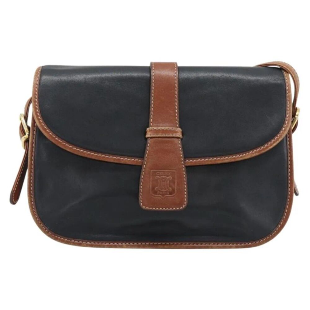 Celine Flap Shoulder Leather Black Leather Shoulder Bag Bag